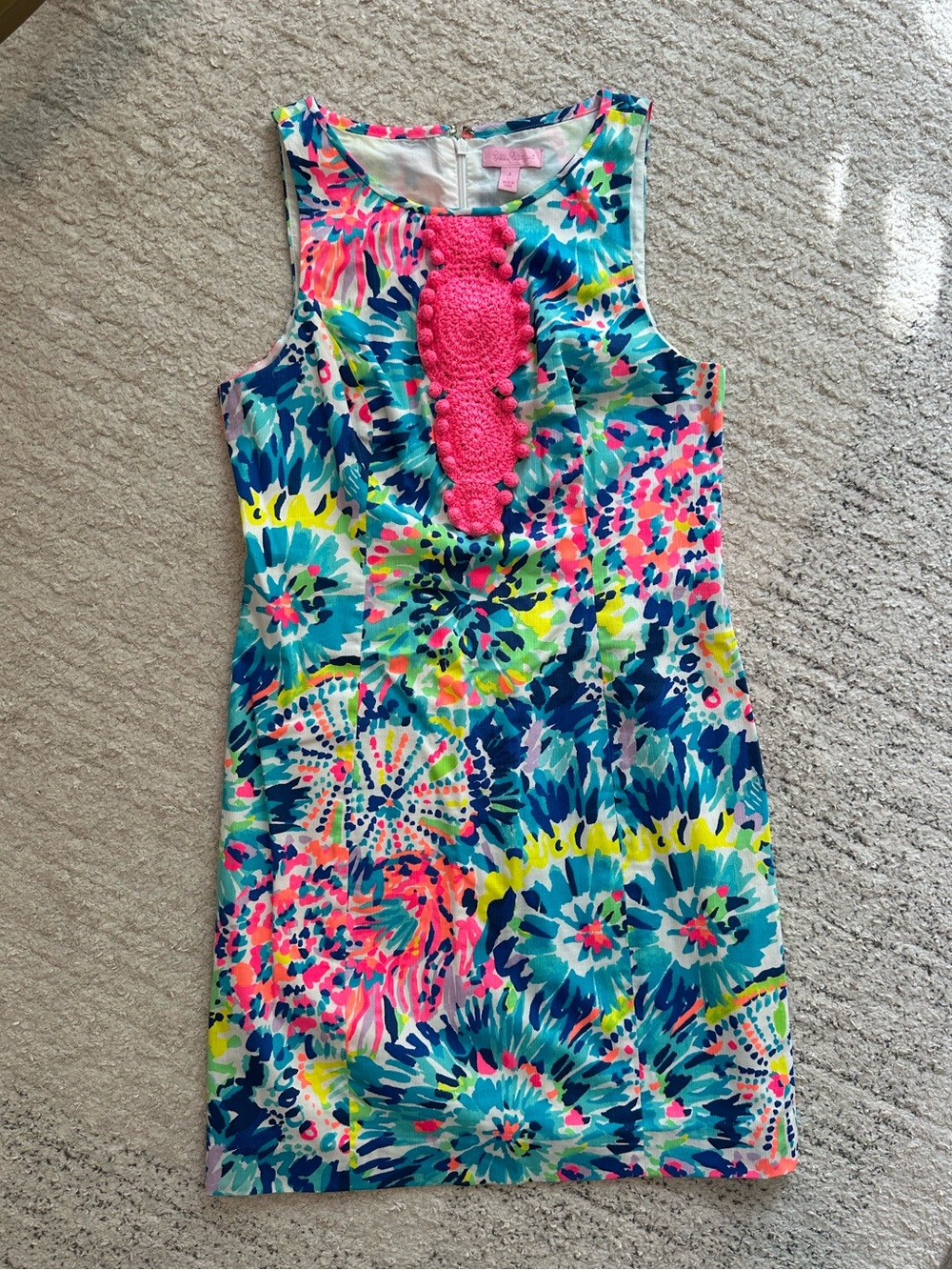 Lilly Pulitzer Women’s Neon Floral Shift Dress in Pink, Blue, Yellow